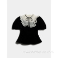 Ruffled Round Neck Tie Up Waist Princess Shirt